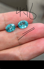 4.16 ct lab-grown Paraiba + 1.945 ct lab-grown Ruby