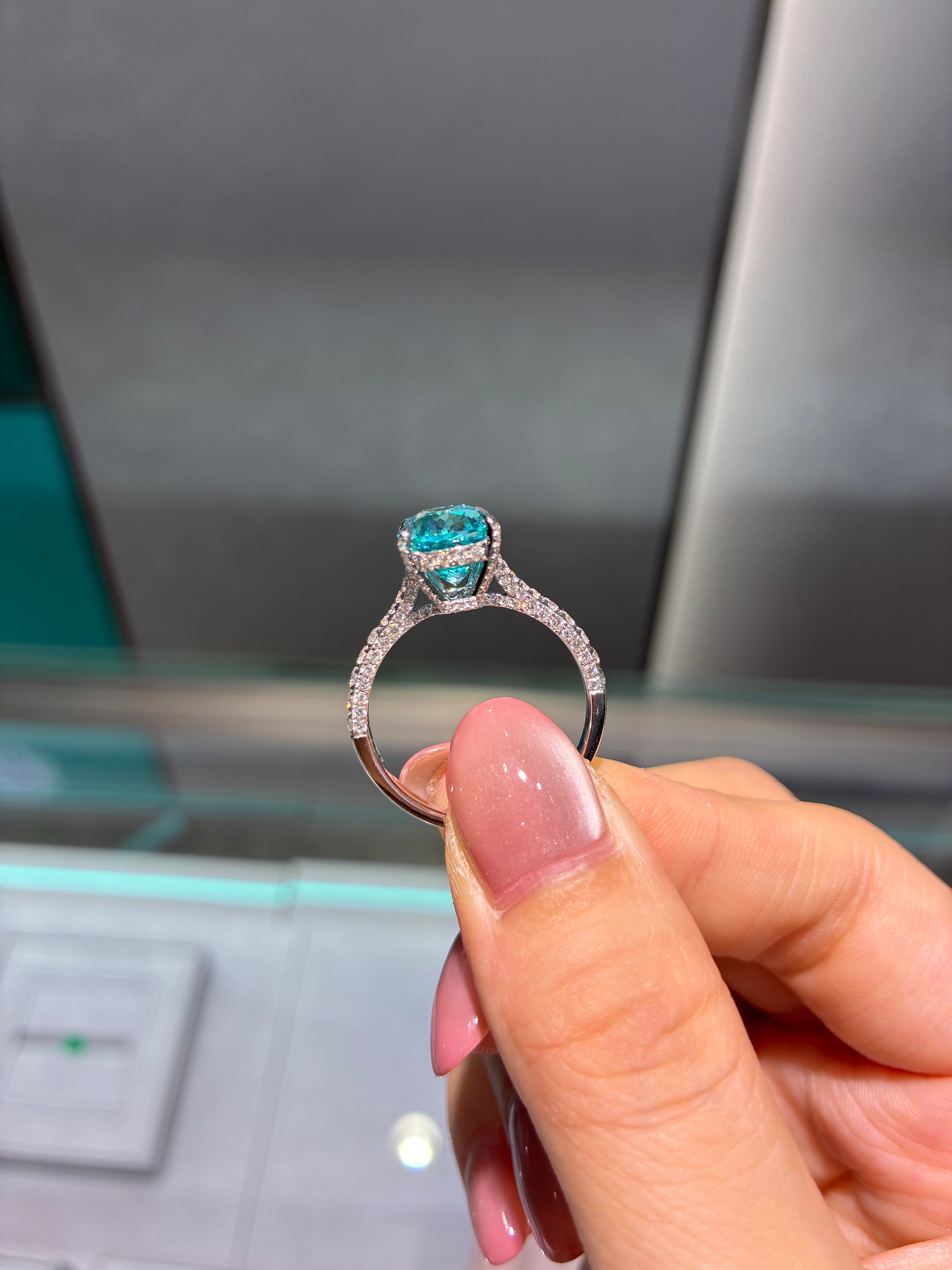 6.65CT  9K Lab Grown Paraiba Custom Ring Final Balance Payment