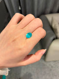 5.14 Carat Lab Paraiba Neon Blue  8.28 Carat Lab Emerald Colombian Muzo Green