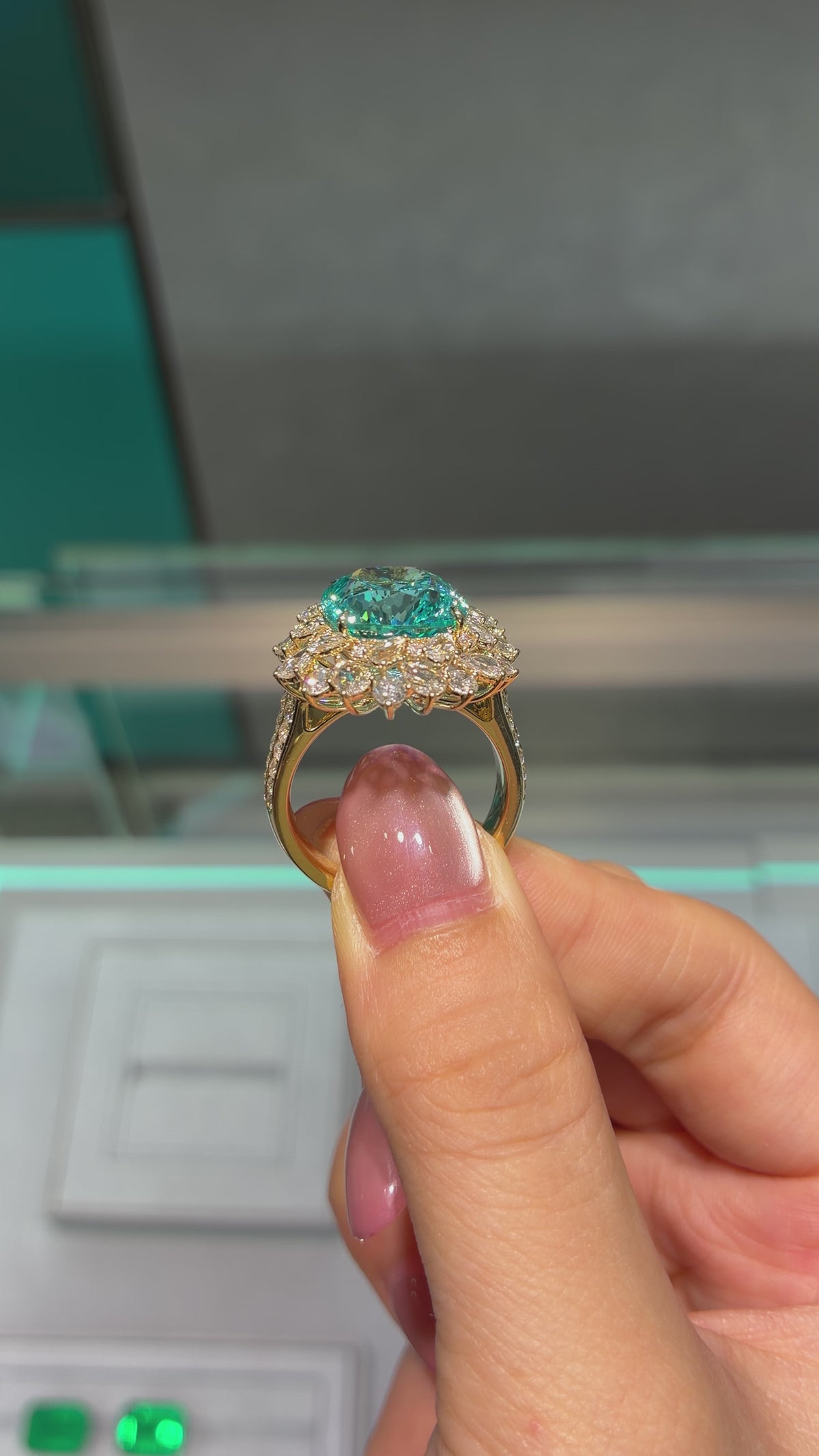 17.39 ct lab grown Paraiba Custom Ring Final Balance Payment